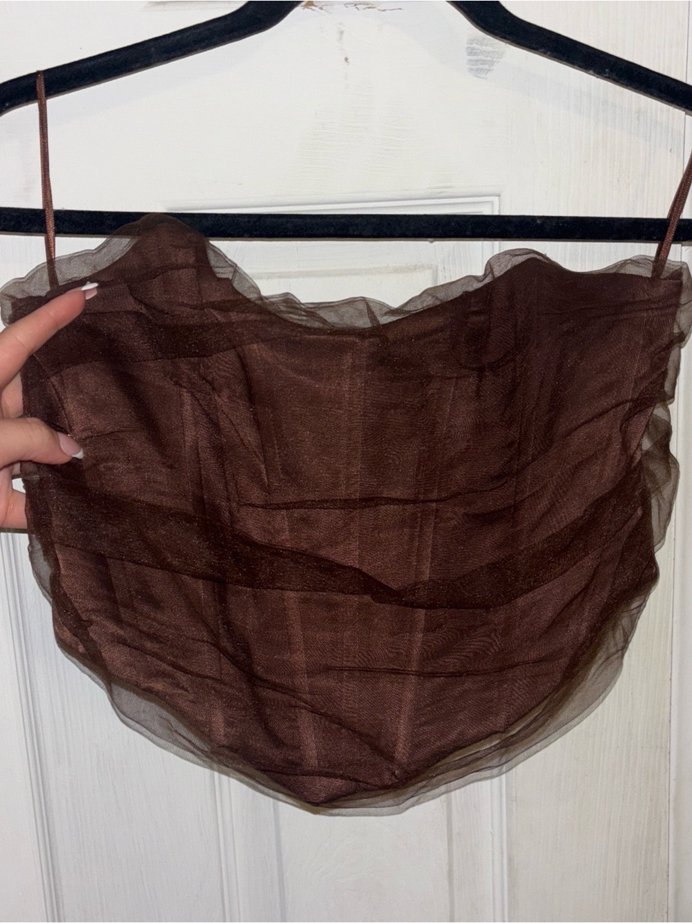 Zara Brown Sheer Layered corset